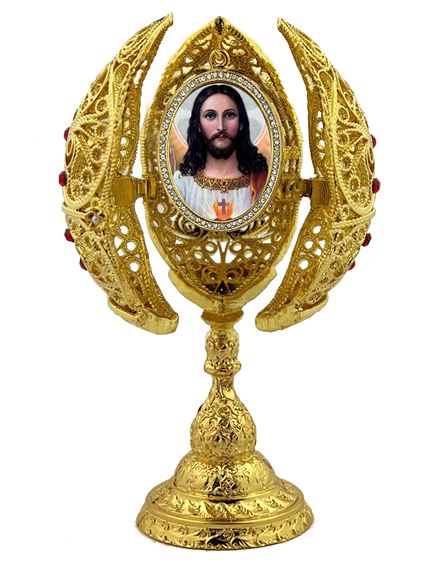 FILIGREE EGG DISPLAY - SACRED HEART OF JESUS